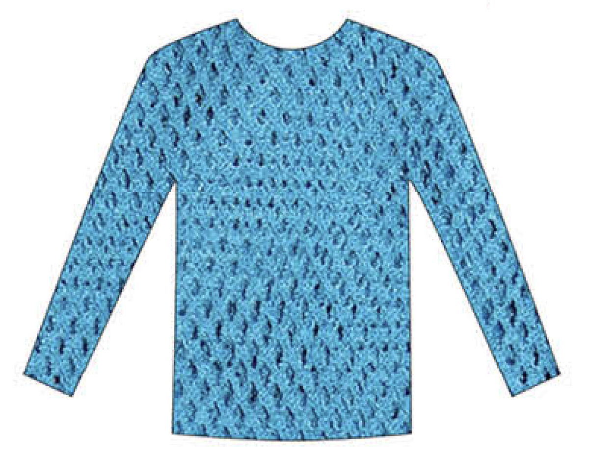 Womens Fishnet Mesh Top Long Sleeve Sheer See Through Party Costume - Blue