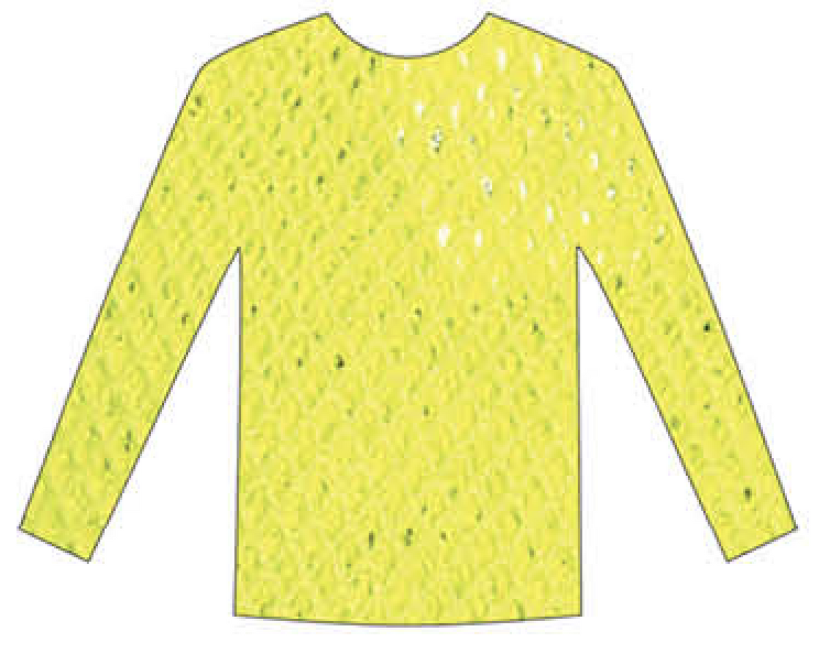 Womens Fishnet Mesh Top Long Sleeve Sheer See Through Costume - Fluro Yellow