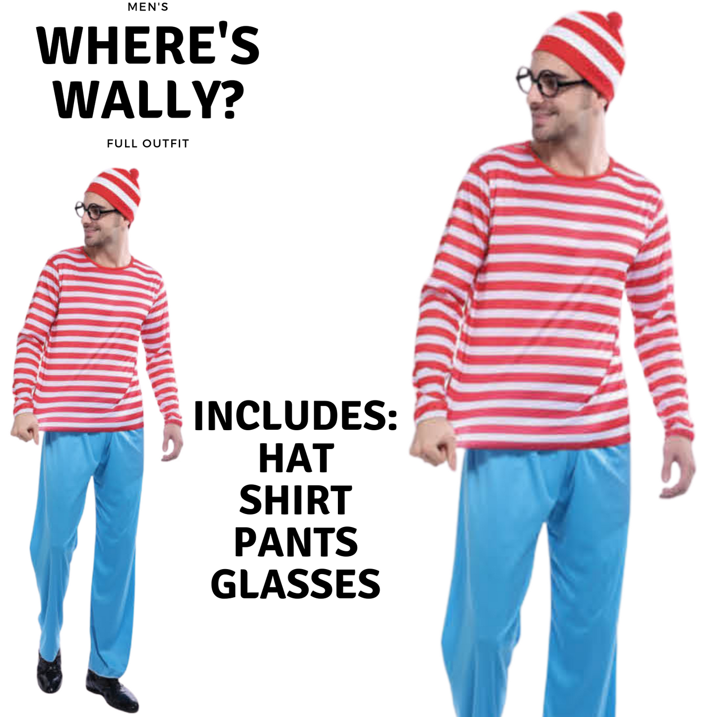 Mens COSTUME FULL SET Party Hat Shirt Top Pants Book Week-1