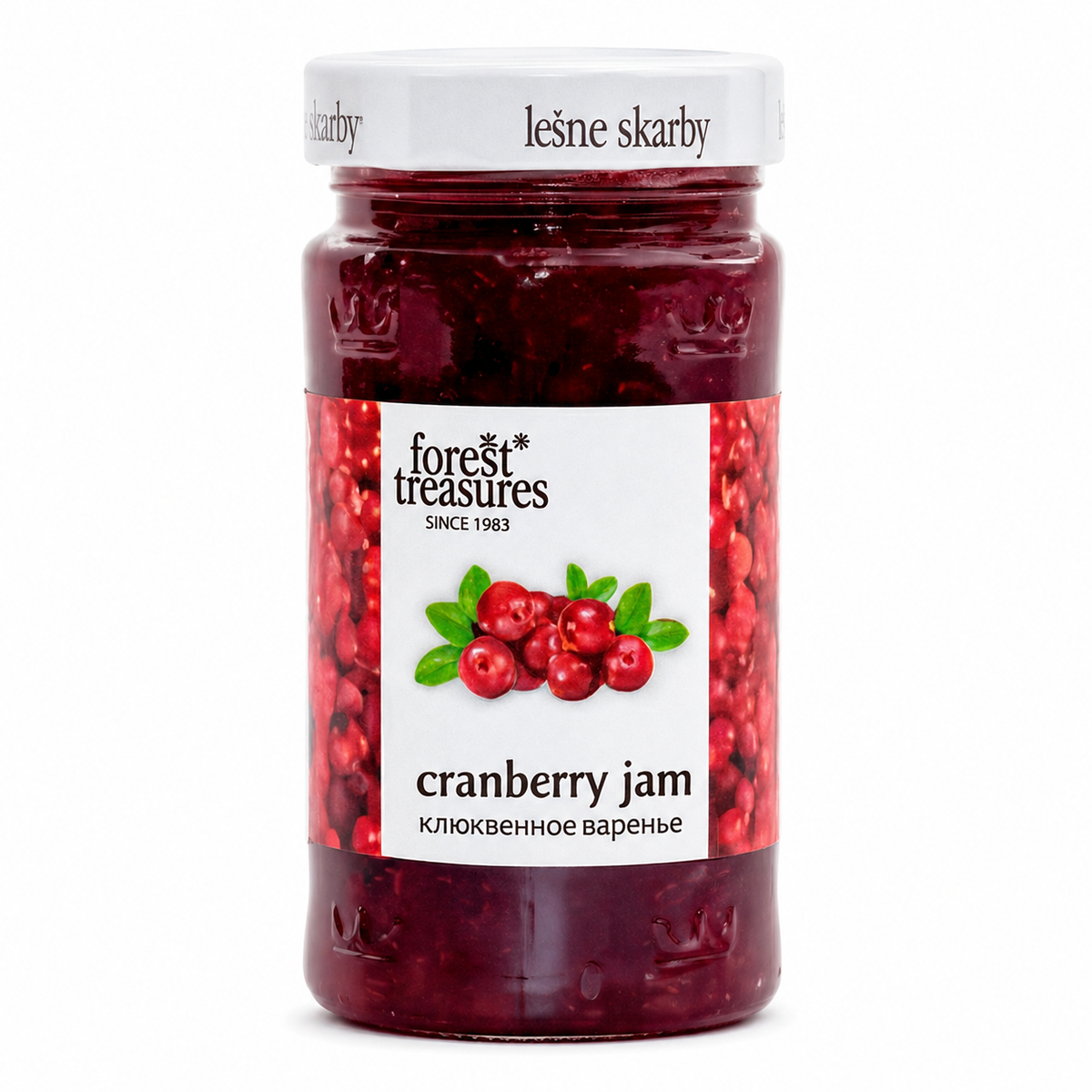 320g Cranberry Jam "Klukvennoye Varenye" Spread in Glass Jar - Product of Poland