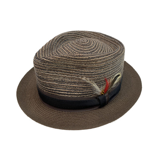 100% Paper Straw Mens Hat MADE IN USA Trilby Pork Pie Luxury Du-Pont Teflon-0