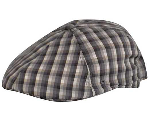 KANGOL Plaid 504 Ivy Cap Newsboy Flat Hat K1359FA Flexfit - Grey Check - L/XL-0