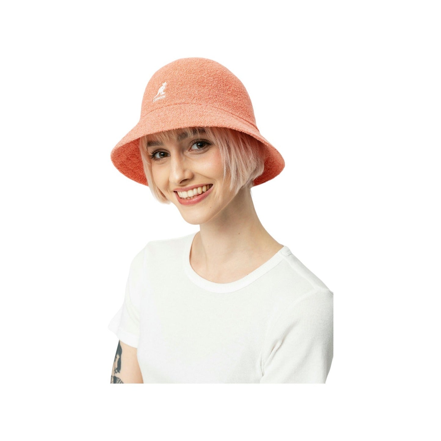Kangol Bermuda Womens Bucket Hat Casual - Peach Pink-3
