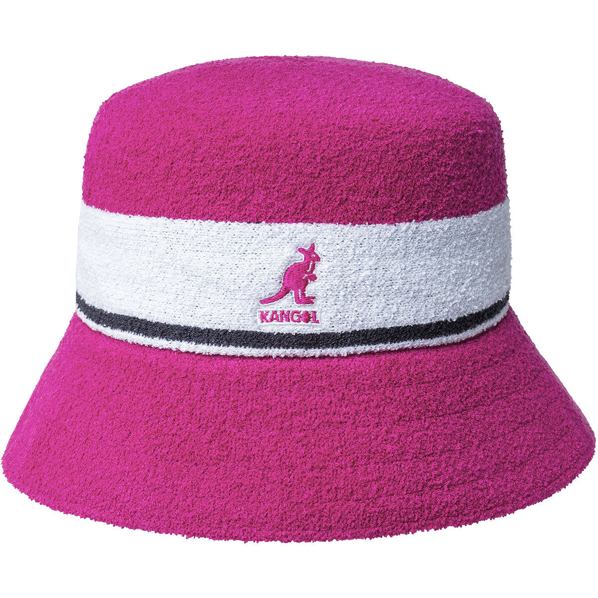 Kangol Bermuda Stripe Bucket Hat Winter Warm Cap Outdoor - Electric Pink-0
