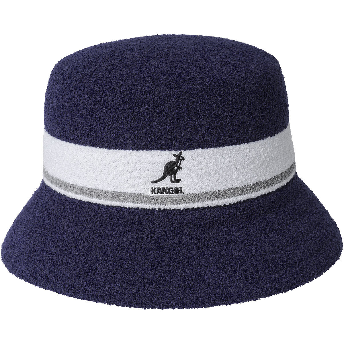 Kangol Bermuda Stripe Bucket Hat Casual Camping Fishing Cap - Navy Blue-0