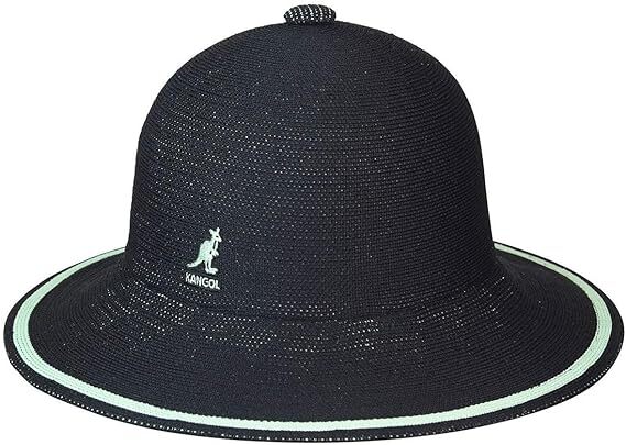 Kangol Womens Tropic Wide Brim Stripe Casual Lightweight Bucket Hat - Black - L-3