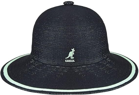 Kangol Womens Tropic Wide Brim Stripe Casual Lightweight Bucket Hat - Black - L-0