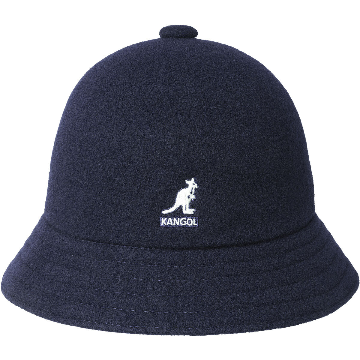 Kangol Wool Casual Unisex Bucket Hat Winter Warm Cap - Dark Blue-0