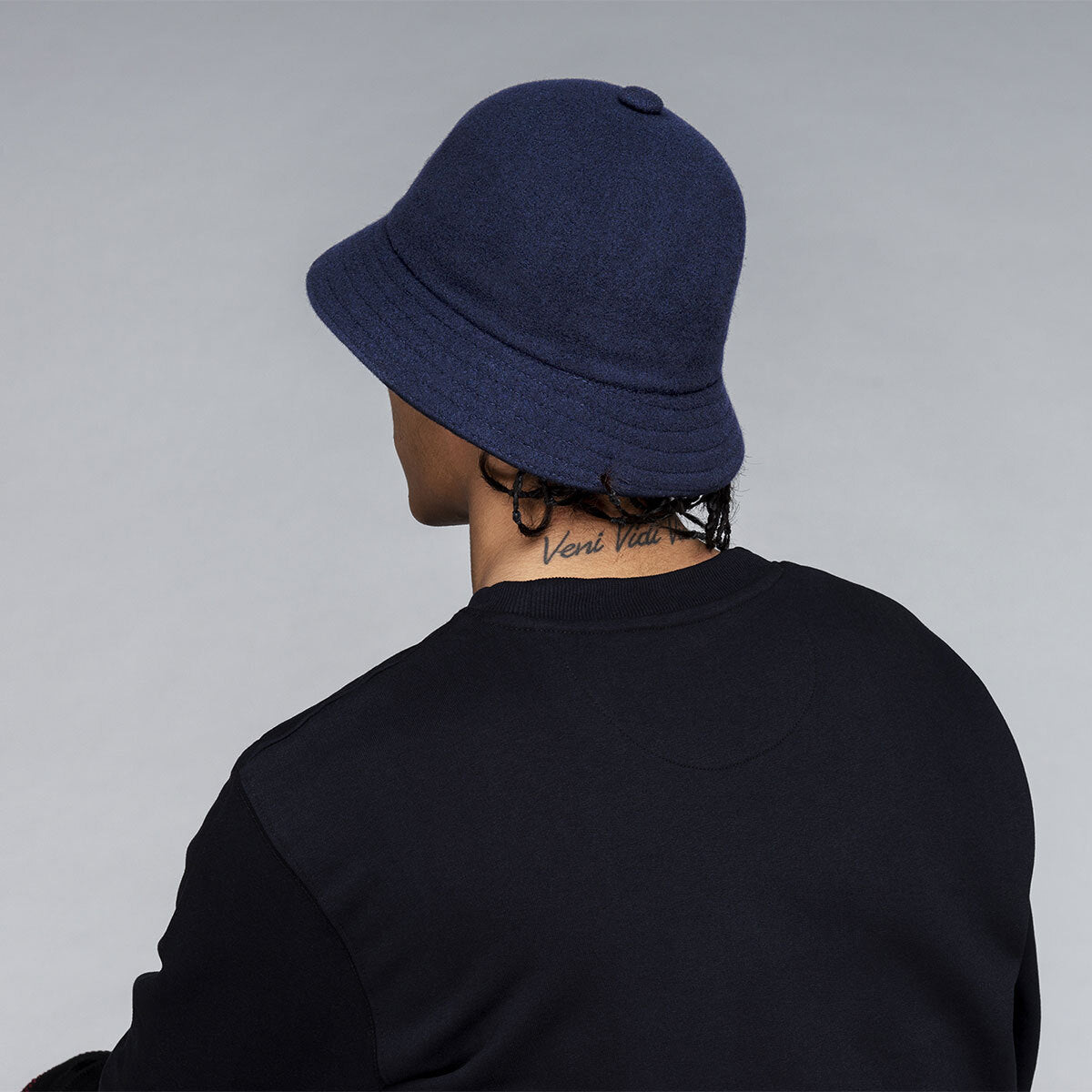 Kangol Wool Casual Unisex Bucket Hat Winter Warm Cap - Dark Blue-4