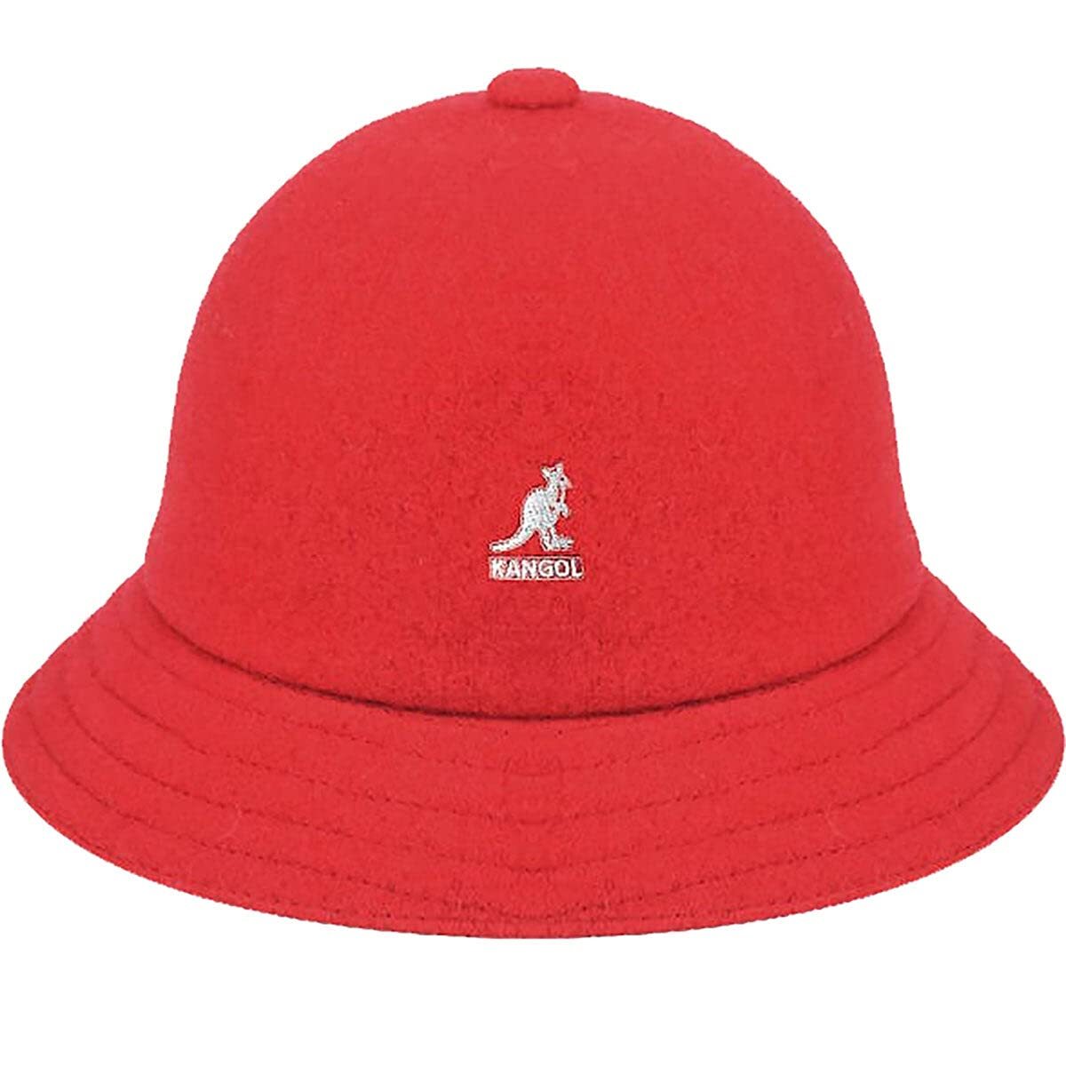 Kangol Wool Casual Unisex Bucket Hat Winter Warm Fashion Cap - Red-3