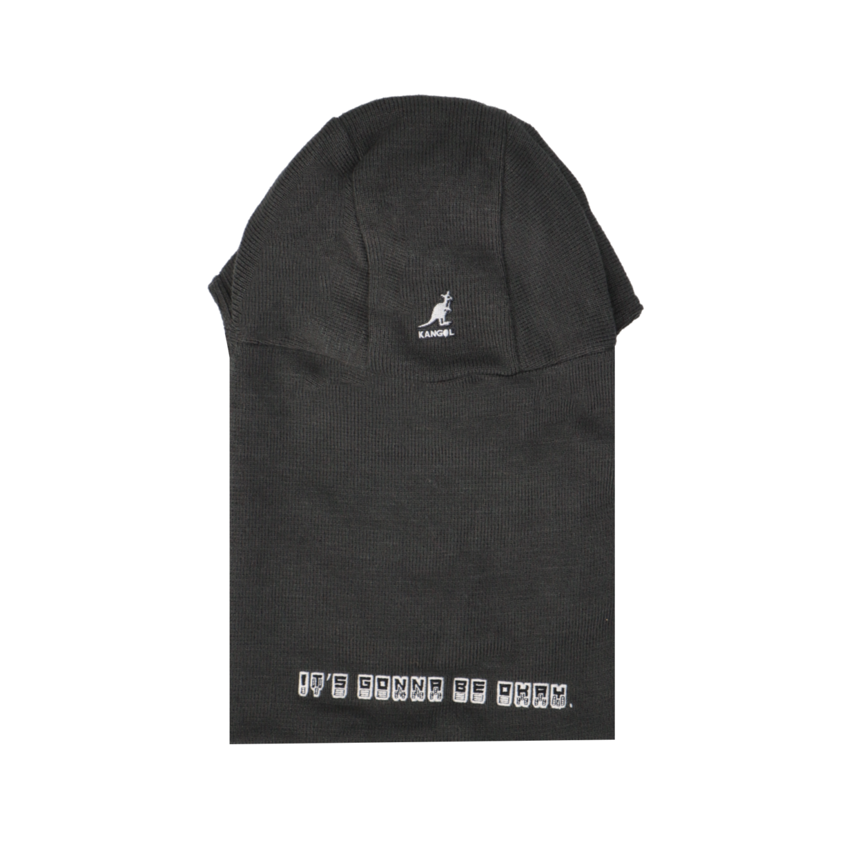 Kangol Okay Folding Balaclava Hat Face Covering Warm Winter - Charcoal-2