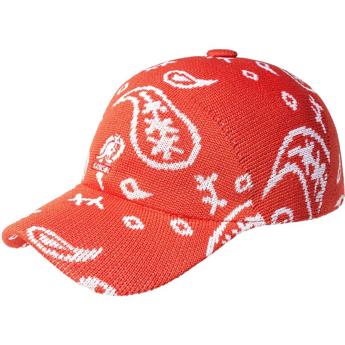 Kangol Mens Paisley Adjustable Spacecap Baseball Cap - Cherry Glow/White-0