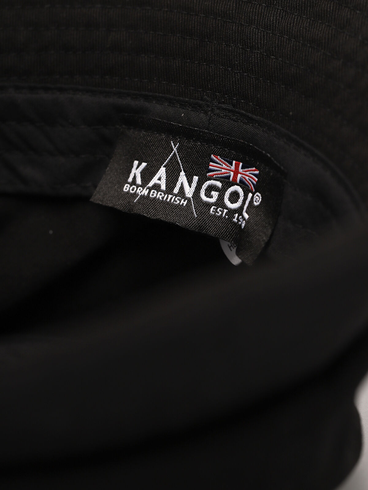 Kangol Washed Bucket Hat Sun Fishing Camping Summer Beach in Black