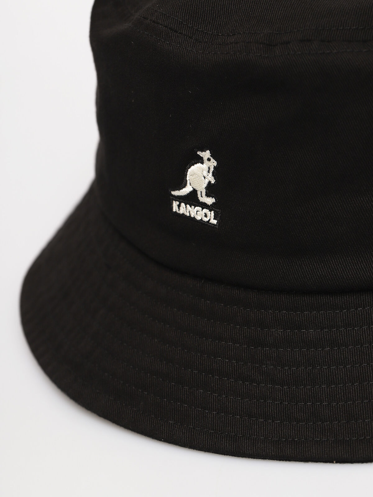 Kangol Washed Bucket Hat Sun Fishing Camping Summer Beach in Black