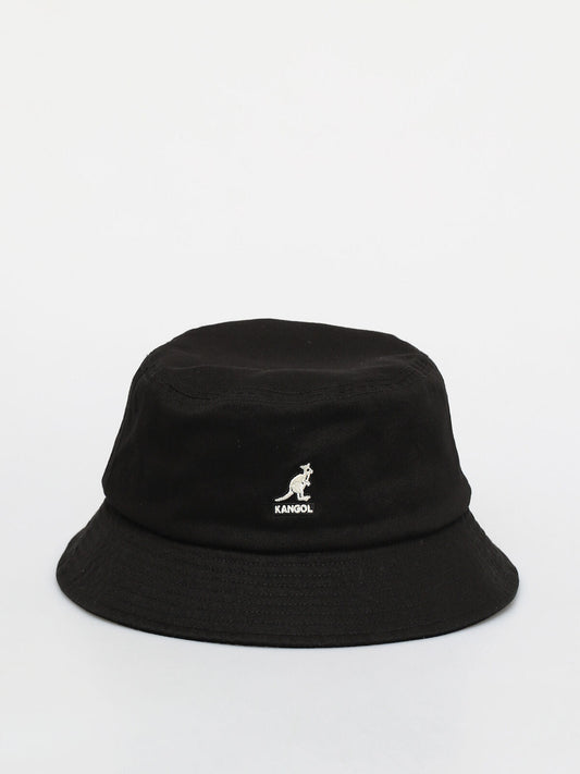 Kangol Washed Bucket Hat Sun Fishing Camping Summer Beach in Black