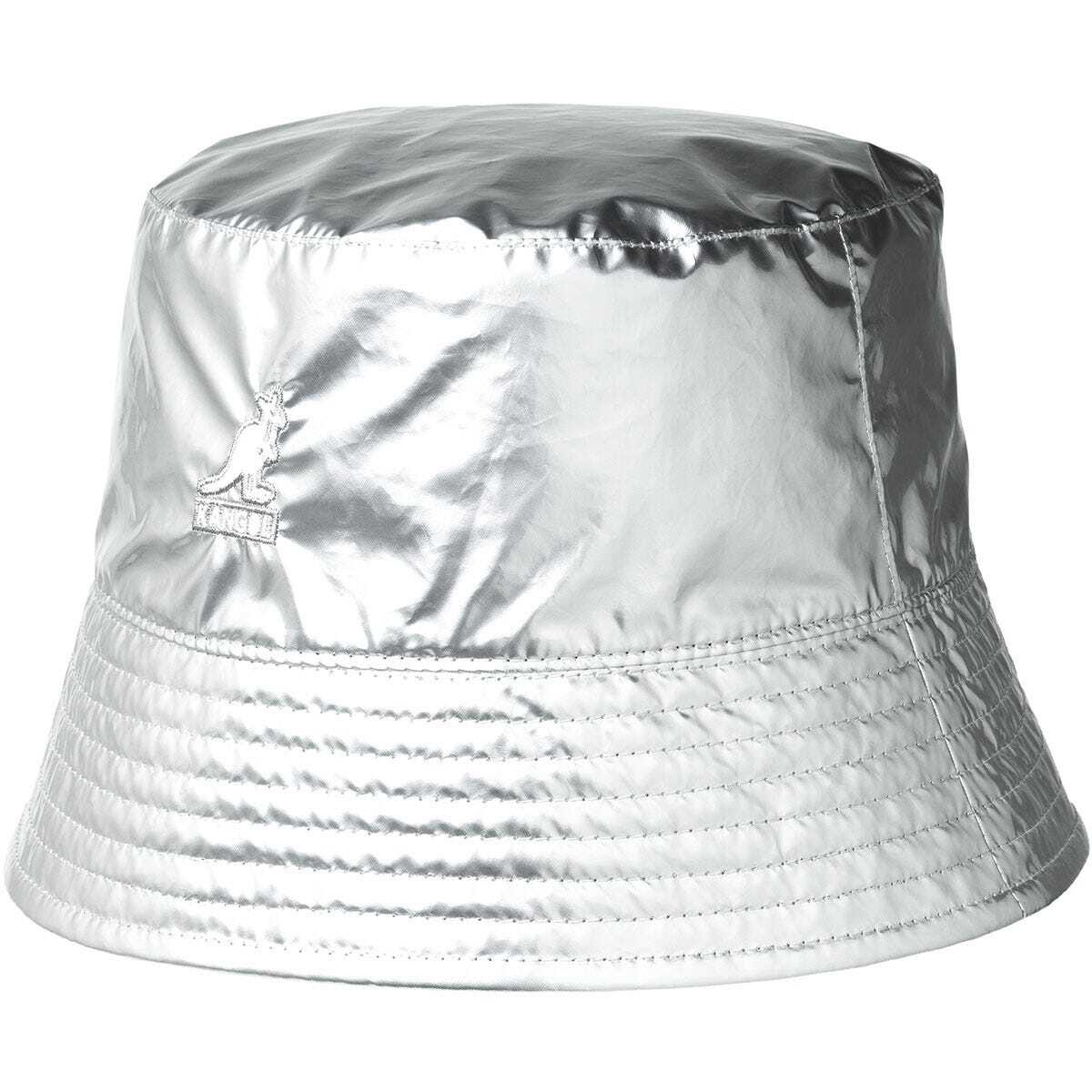 Kangol Mens Rave Reversible Sport Bucket Hat High Gloss Fashion Cap - Silver-1