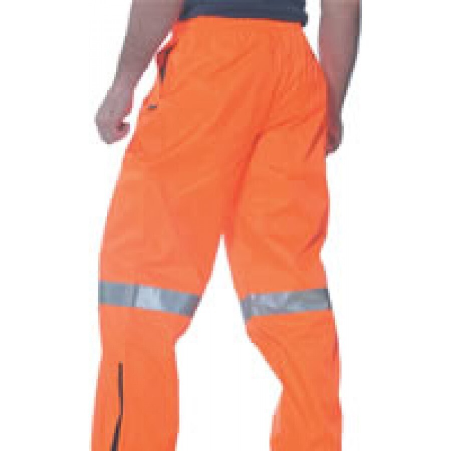 Huski Mens Tarmac Hi Vis Trousers Pants High Visibility Safety Pants - Orange-0