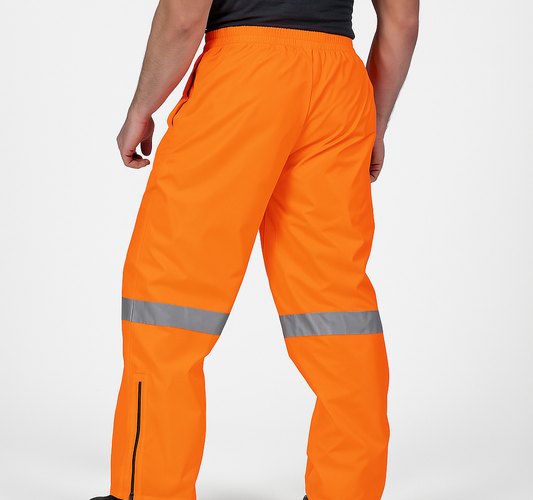 Huski Mens Tarmac Hi Vis Trousers Pants High Visibility Safety Pants - Orange
