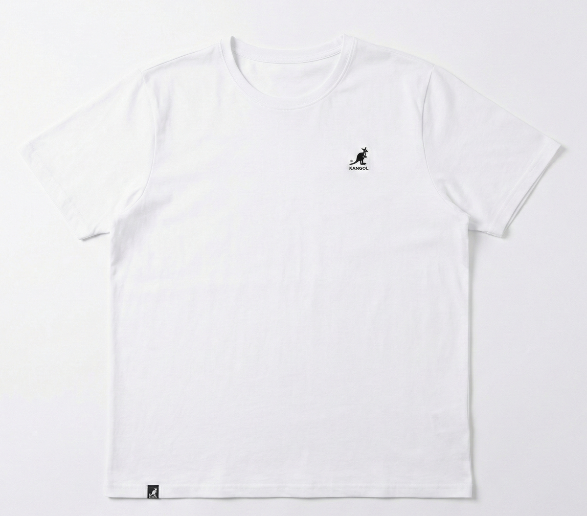 Kangol Mens Basic Stretch T-Shirt in Brilliant White with Black Kangol Logo (Embroidered)