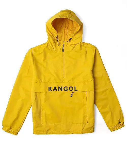 Kangol Mens Quarter Zip Windbreak Jacket in Suplhur Yellow