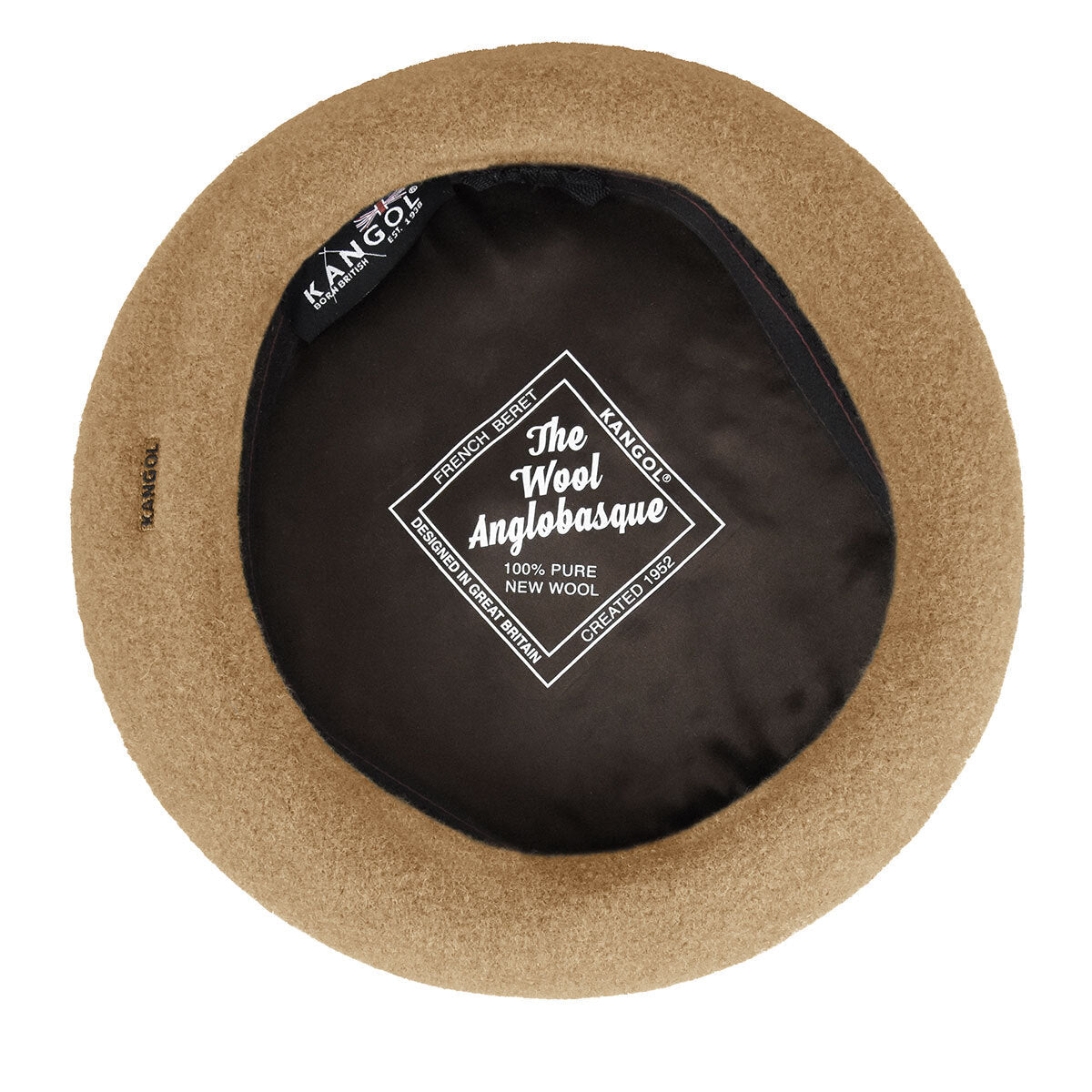 Kangol Anglobasque French Beret 100% Wool British Party Hat - Camel-3