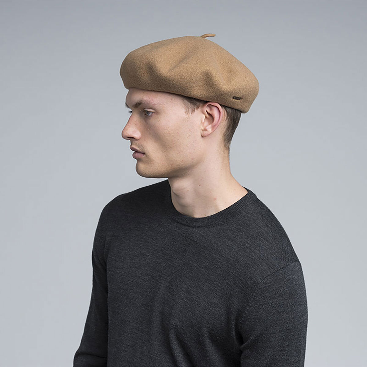 Kangol Anglobasque French Beret 100% Wool British Party Hat - Camel