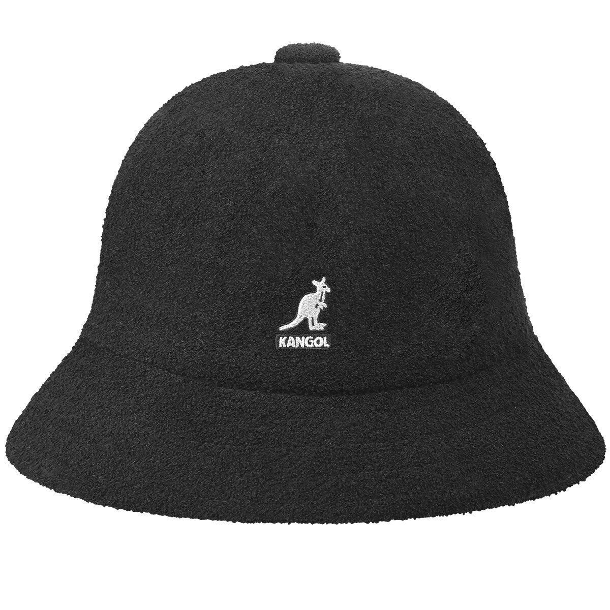 KANGOL Bermuda Casual Bucket Hat Terry Towelling Cap - Black-1