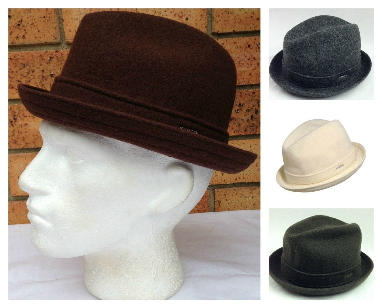 KANGOL Wool Player Trilby Hat Fedora Style Warm Winter Cap 6447BC-9