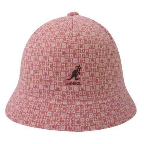 Kangol Kids Escher Check Casual Bucket Hat Round - Pink-0