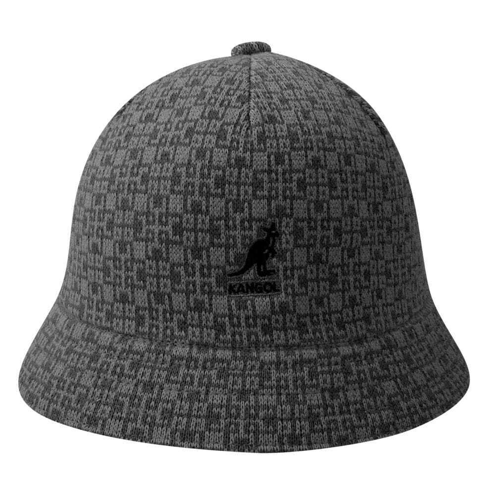 Kangol Kids Escher Check Casual Bucket Hat Round Childrens - Black-3