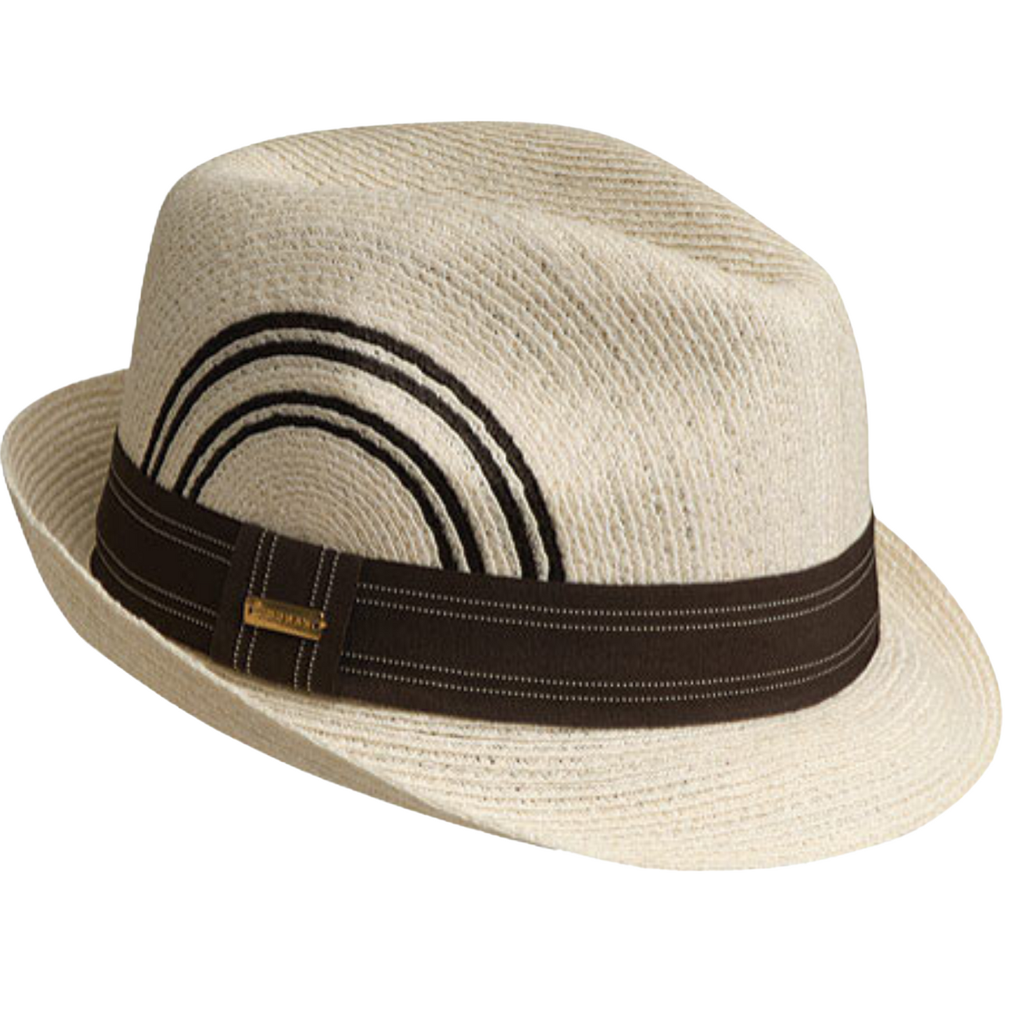KANGOL Ashton Braid Player Trilby Hat 100% Sisal Fedora Brim Cap - Natural-1