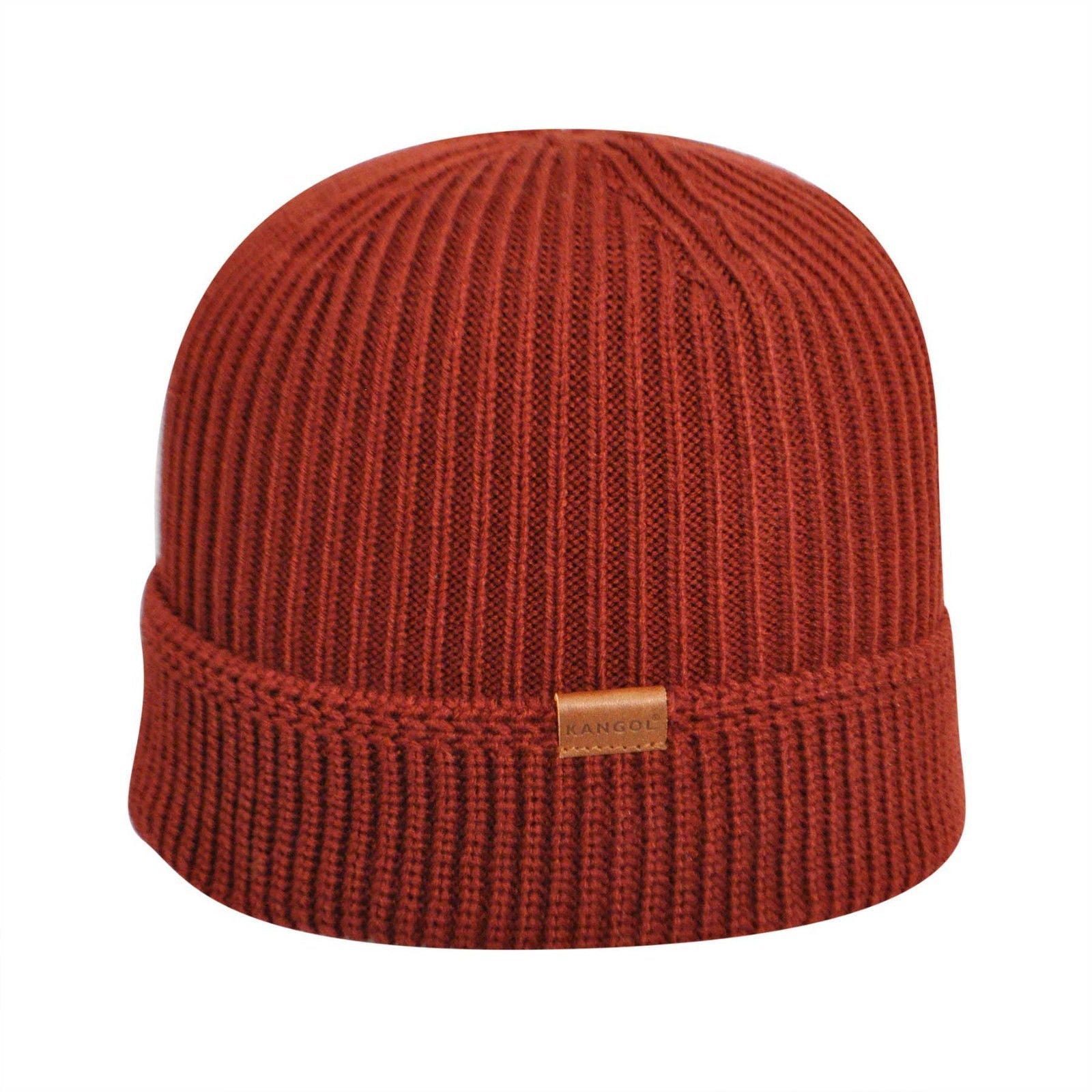 KANGOL Squad Fashioned Cuff Pull On Beanie Warm Winter Hat Knitted - Claret-0