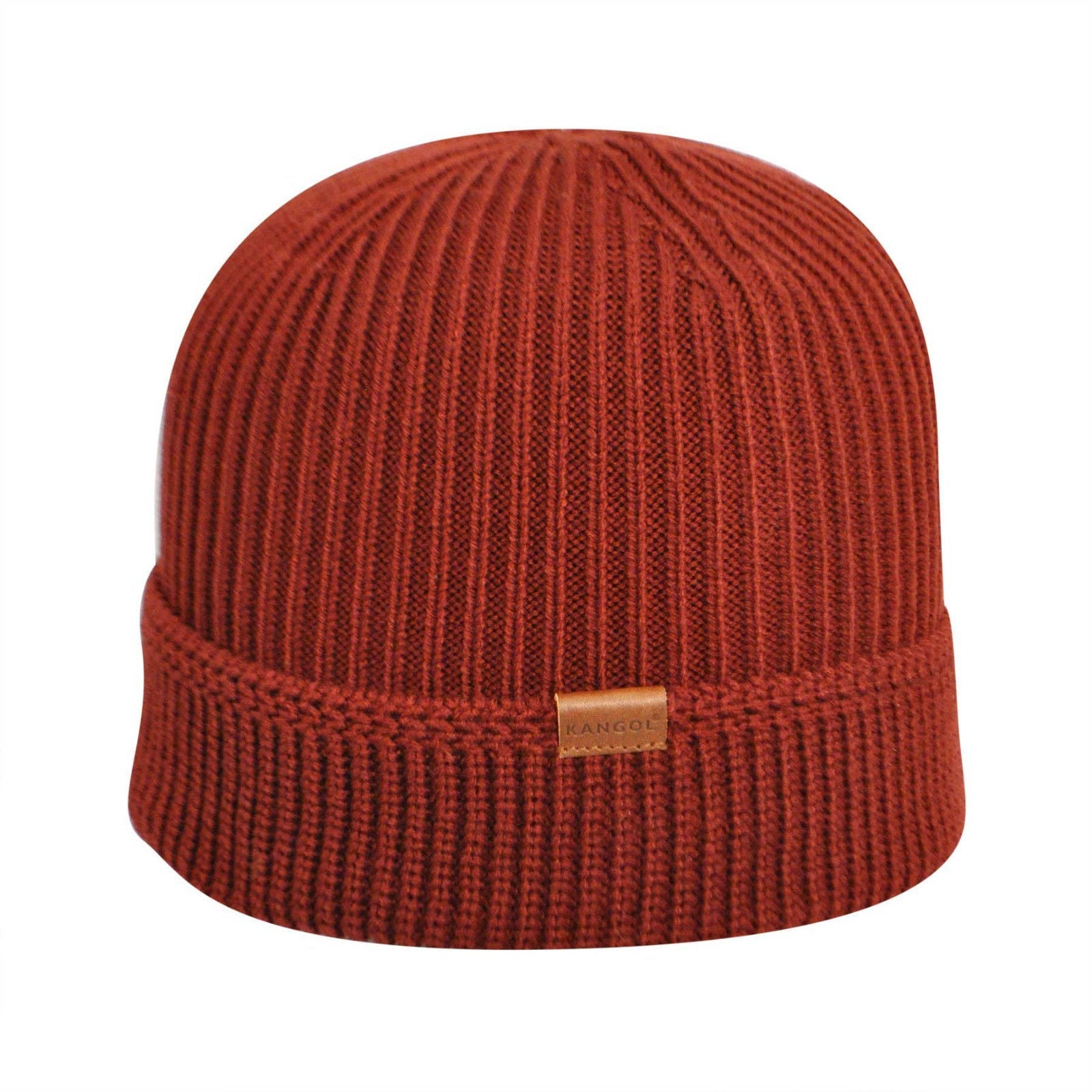 KANGOL Squad Fashioned Cuff Pull On Beanie Warm Winter Hat Knitted - Claret-1