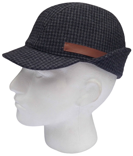 KANGOL Angle Tweed Havelock Hat - BLACK K0741LX Winter Wool Earlap MADE IN ITALY-0