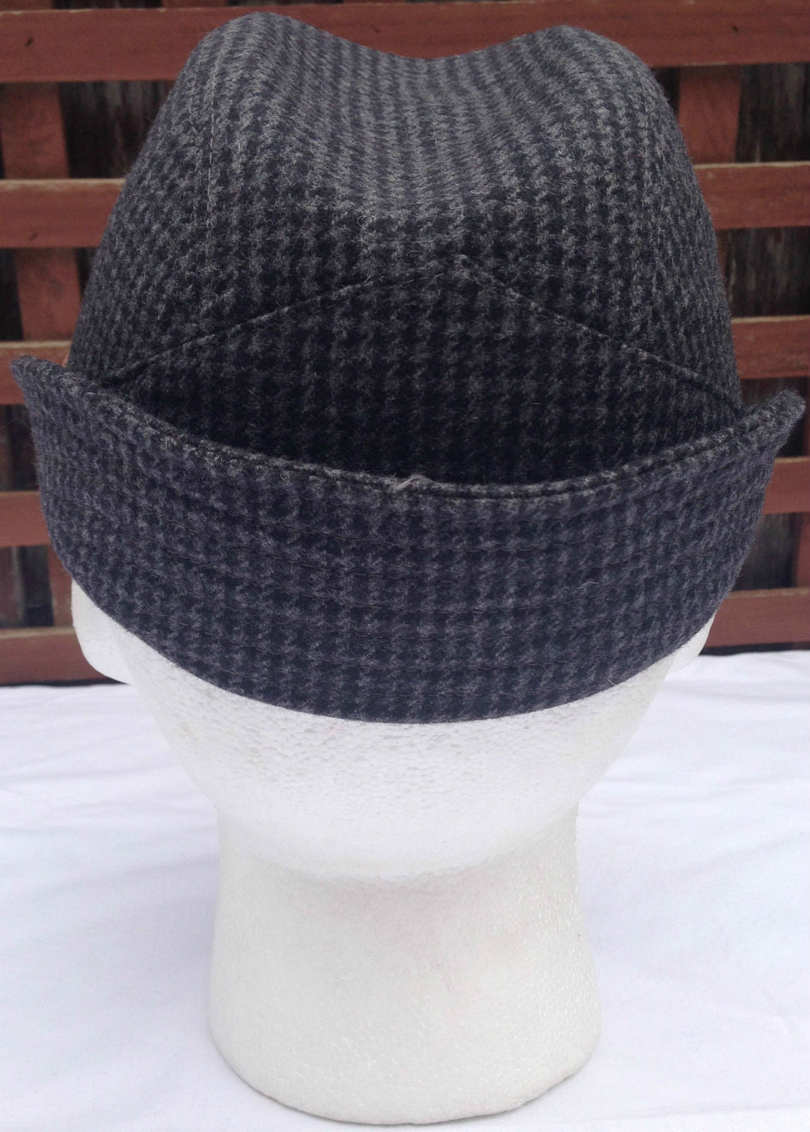 KANGOL Angle Tweed Havelock Hat - BLACK K0741LX Winter Wool Earlap MADE IN ITALY-4