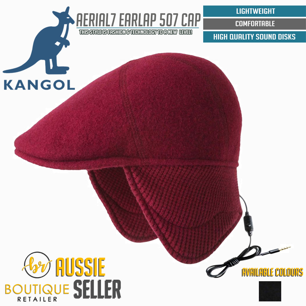 KANGOL Aerial7 Wool Earlap 507 Ivy Cap w/ Headphones Wool Hat in GIFT BOX-1