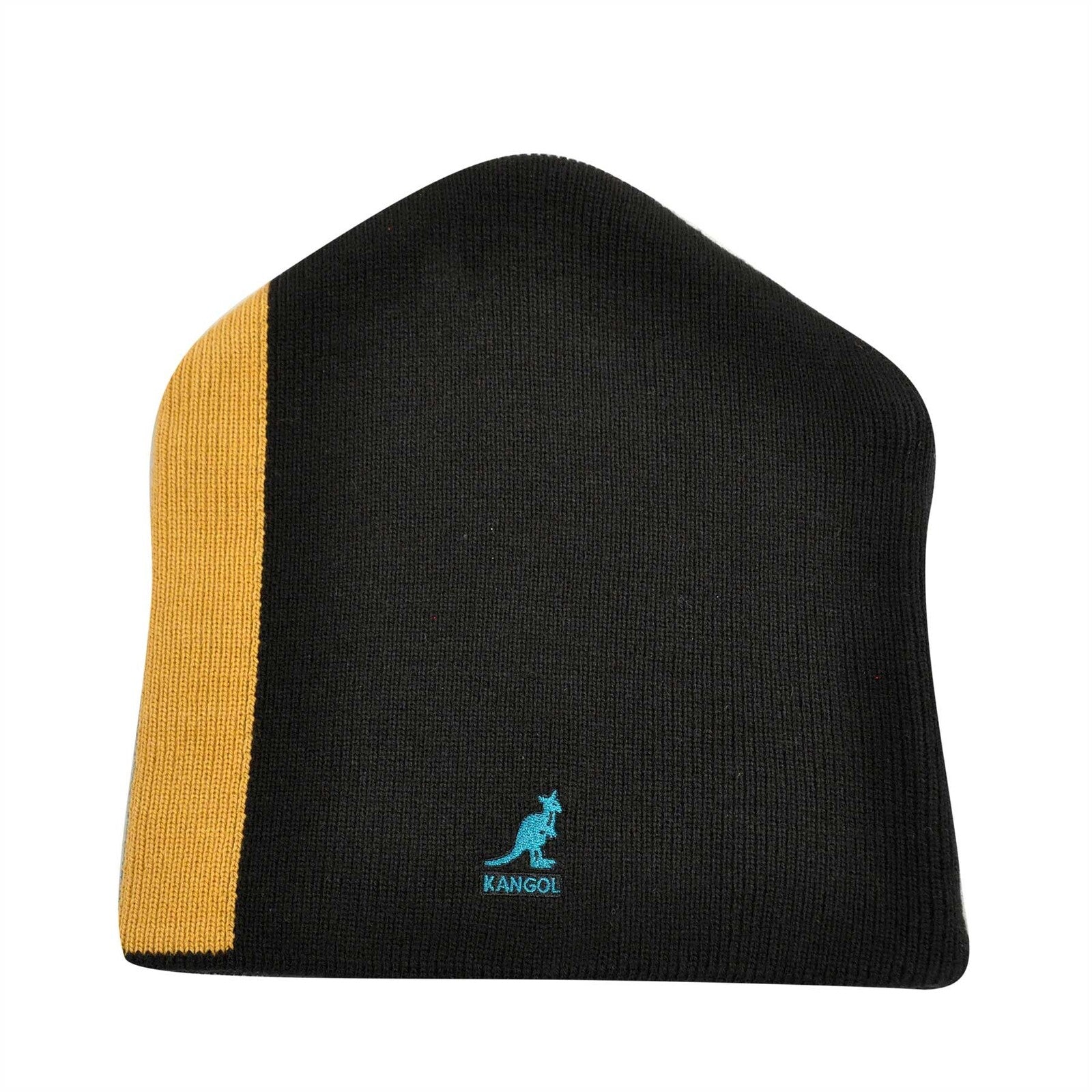 KANGOL Ski Stripe Pull On Beanie Warm Winter Ski Hat - Black-1