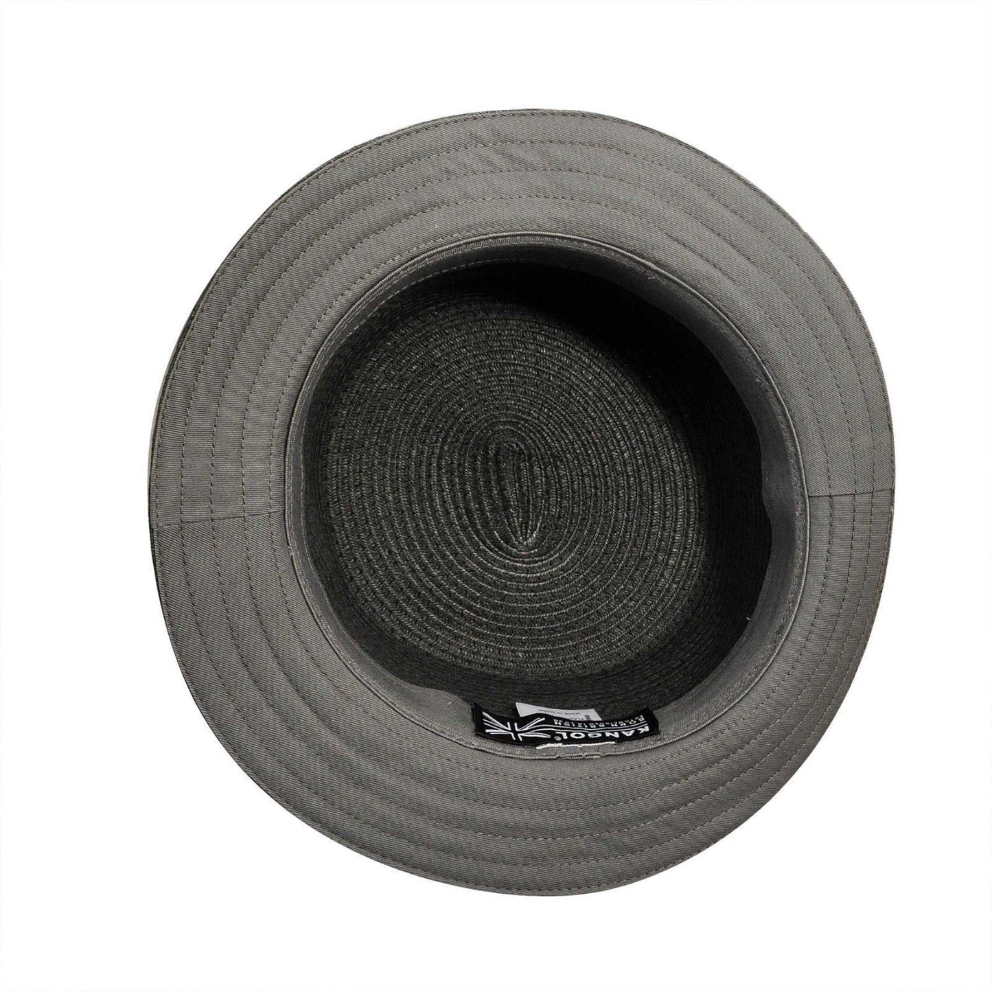 KANGOL Straw Boater Hat 100% Sun Summer Casual Bucket Cap Fedora - Black-4