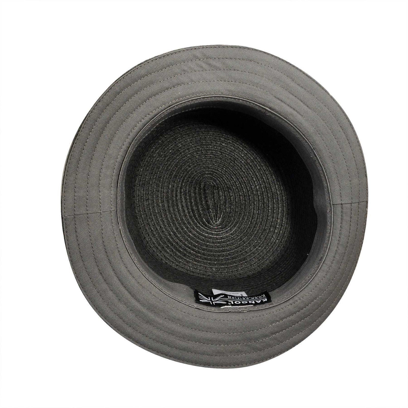 KANGOL Straw Boater Hat 100% Sun Summer Casual Bucket Cap Fedora - Black-4