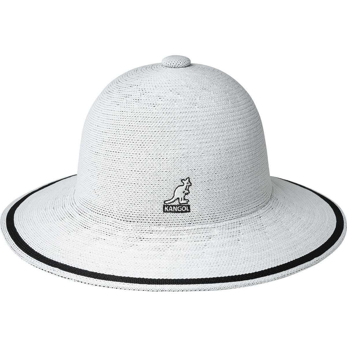 Kangol Womens Tropic Wide Brim Stripe Casual Lightweight Bucket Hat - White-0