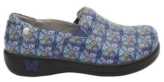 Alegria Womens Keli Professional Comfort Leather Shoes - Roses Blue Quilt-0