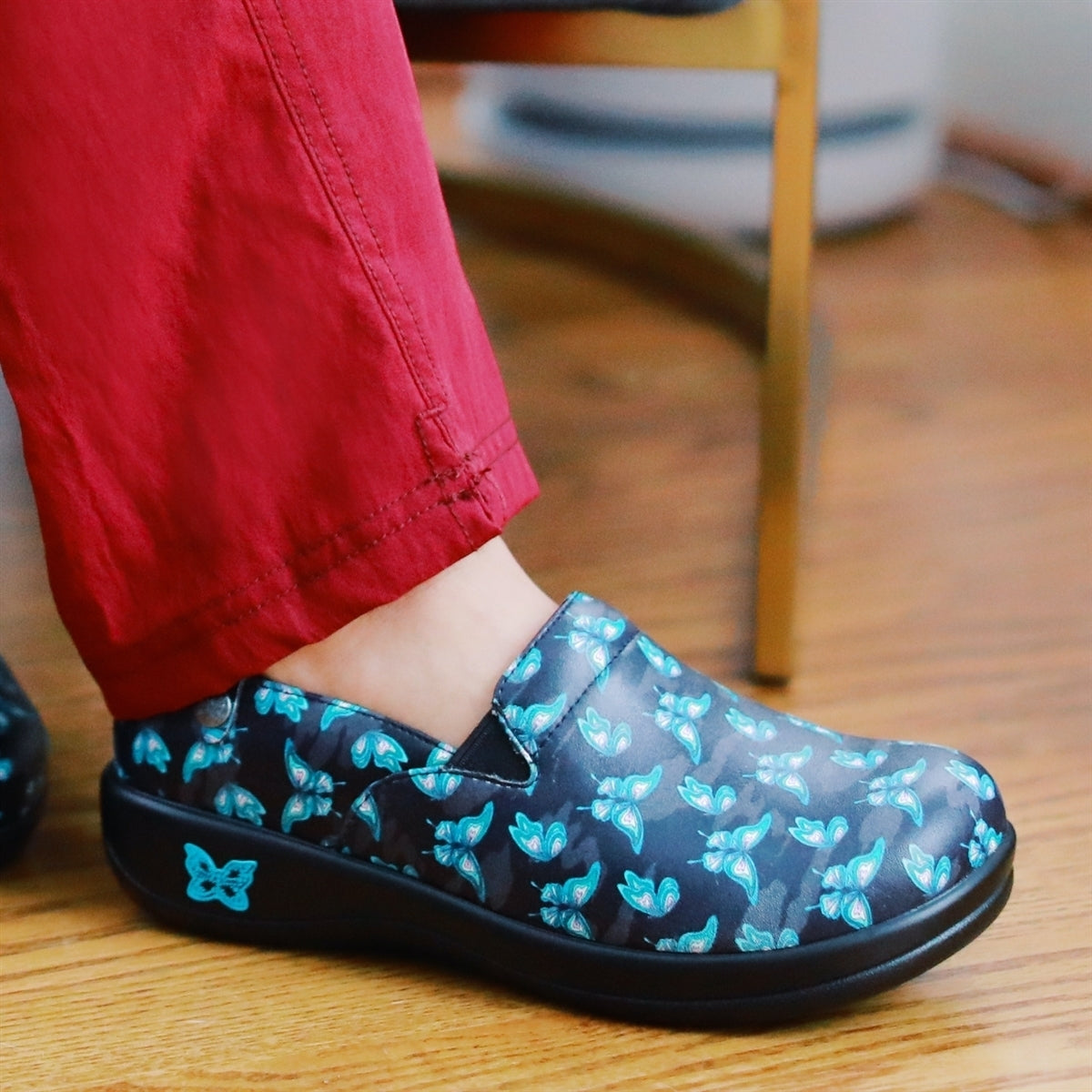 Alegria Womens Keli Professional Nursing Shoes Slip On Work Comfortable - Butterfly-3