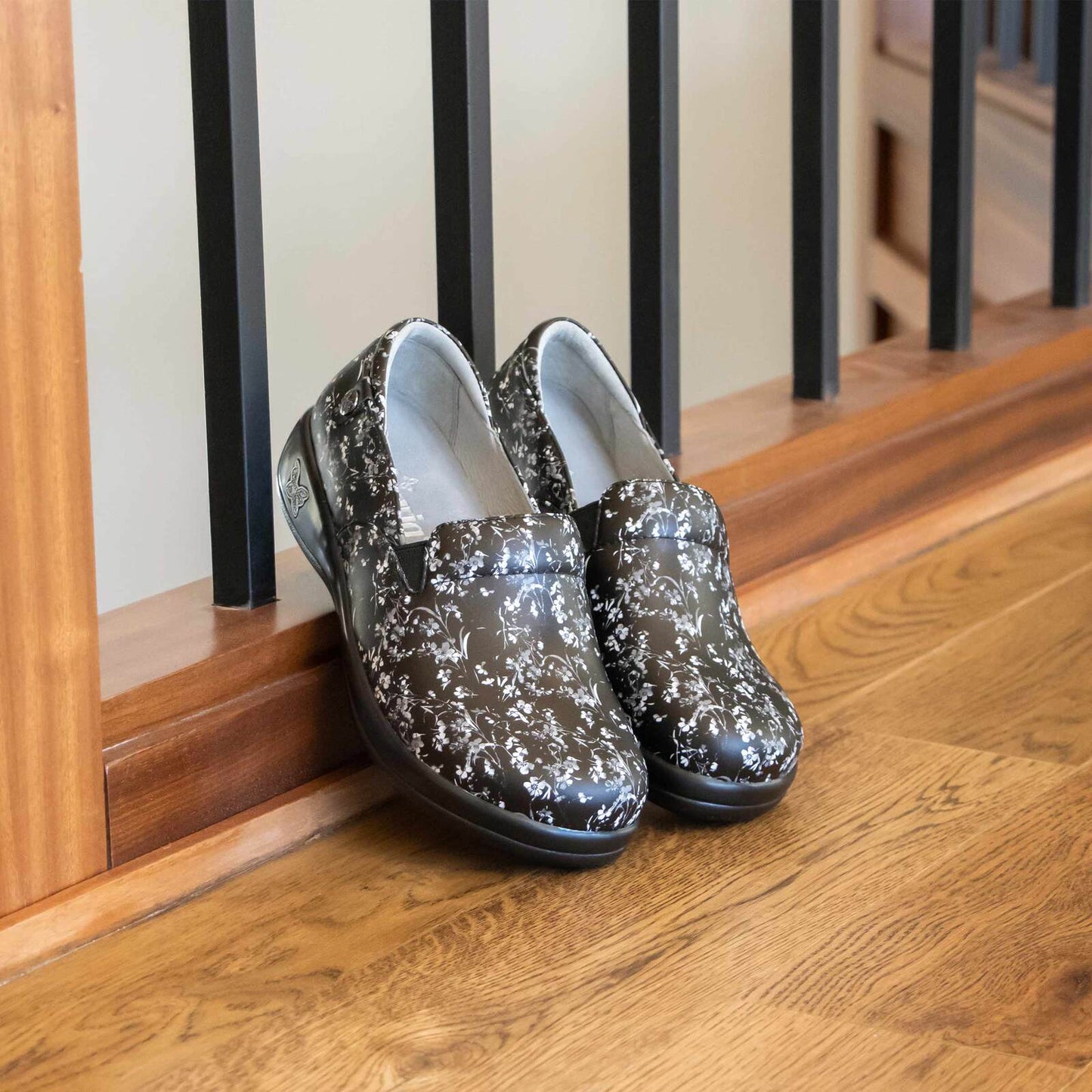 Alegria Womens Keli Professional Leather Shoes Nursing - Grey Gardens-3