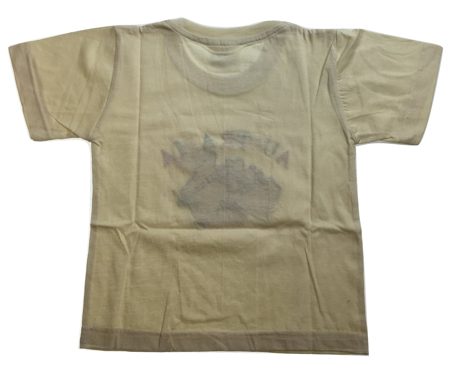 Kids Australia Kangaroo T Shirt Tee Childrens Child 100% Cotton Top - Beige-2
