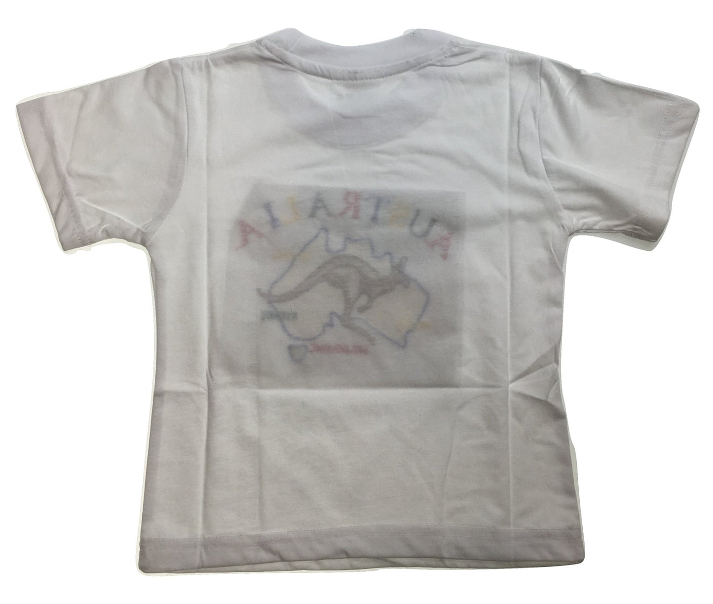 Kids Australian Souvenir Kangaroo T Shirt - White (100% Cotton Childrens Tee Top)-2