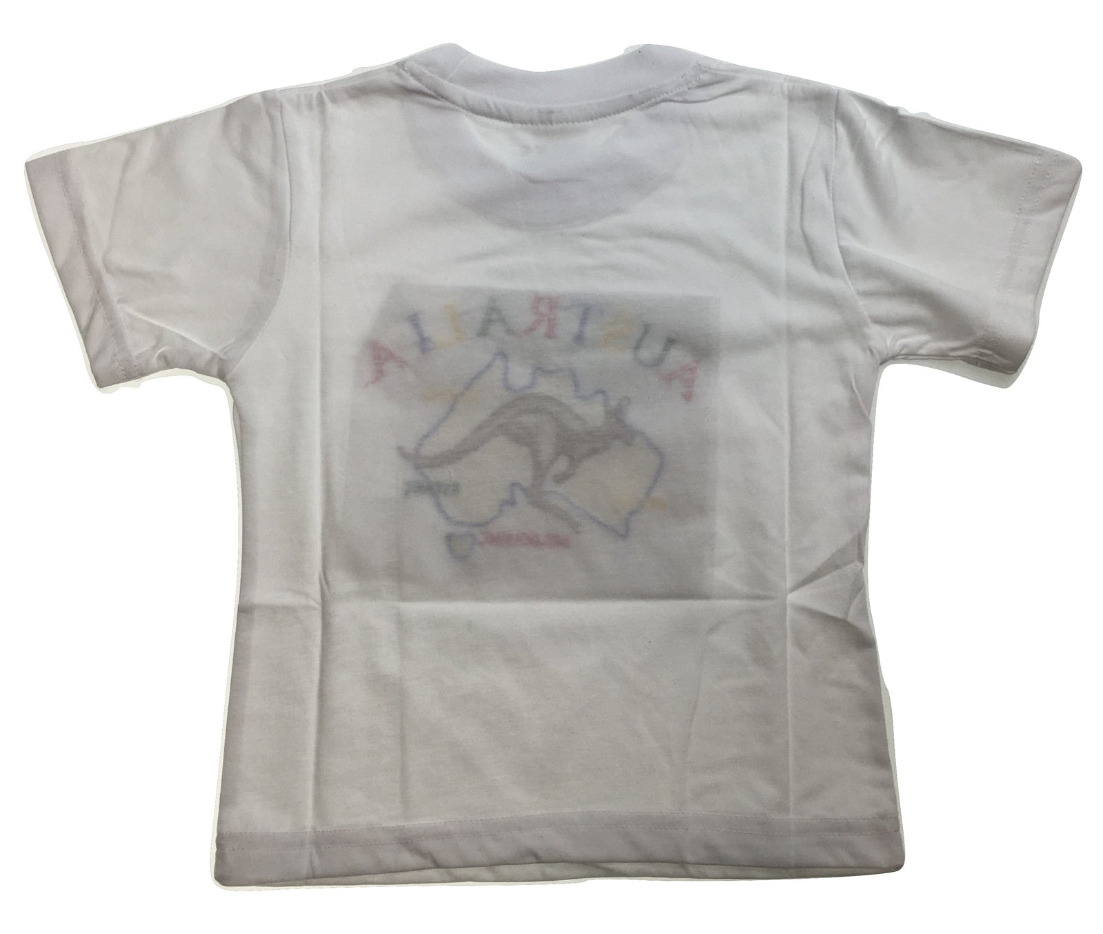 Kids Australian Souvenir Kangaroo T Shirt - White (100% Cotton Childrens Tee Top)-2