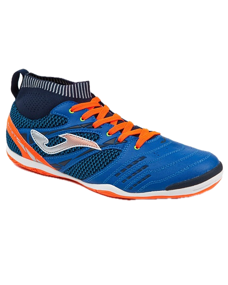Joma Mens Knit 805 Indoor Futsal Sock Shoes Football Boots in Royal/Orange