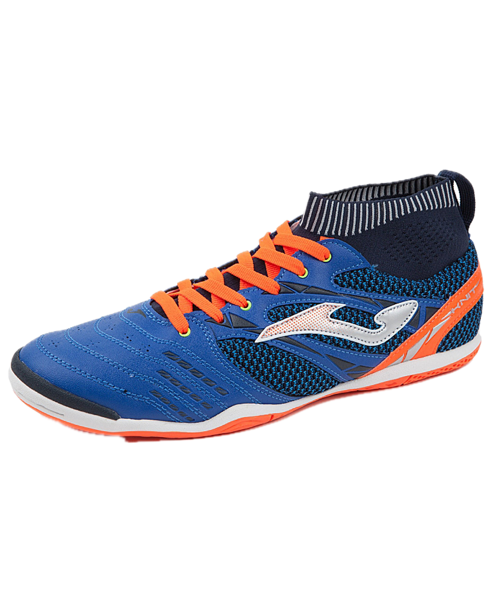 Joma Mens Knit 805 Indoor Futsal Sock Shoes Football Boots in Royal/Orange