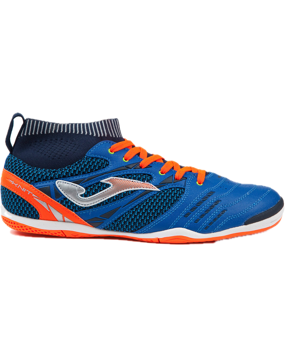Joma Mens Knit 805 Indoor Futsal Sock Shoes Football Boots in Royal/Orange