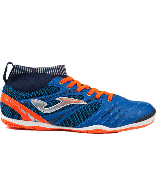 Joma Mens Knit 805 Indoor Futsal Sock Shoes Football Boots in Royal/Orange